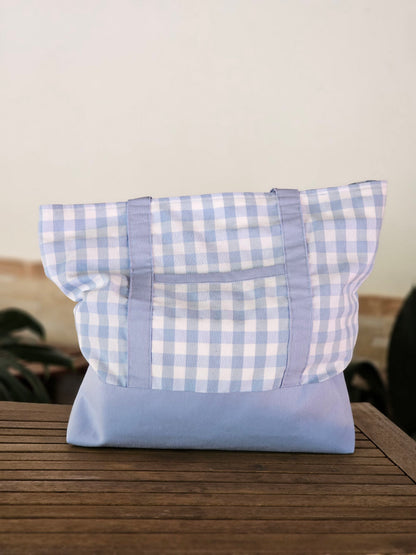 Bolsa XL para playa de loneta vichy